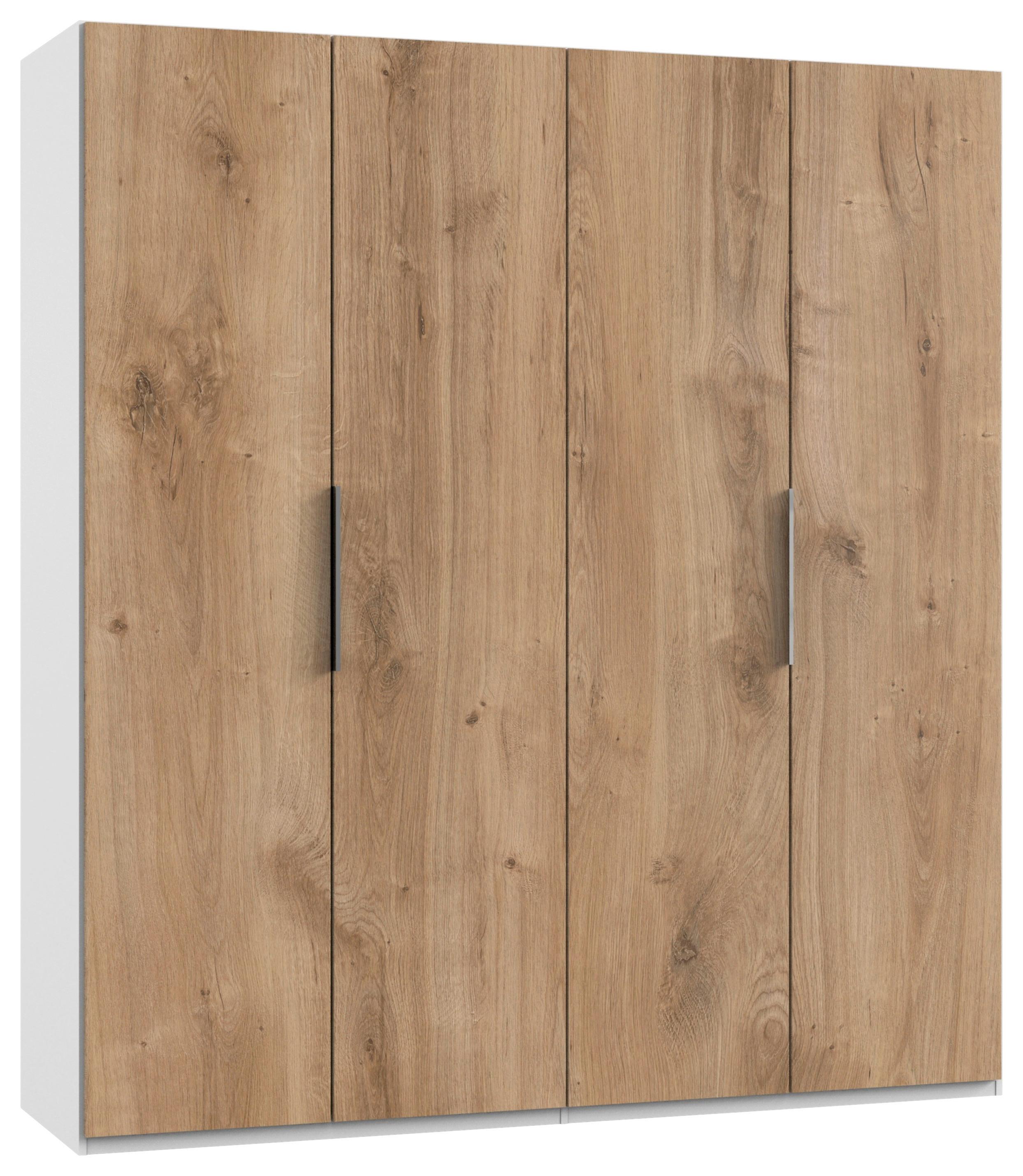 Drehtürenschrank B: 200 cm Level, Weiß/Eiche Dekor - Eichefarben/Weiß, MODERN, Holzwerkstoff (200/216/58cm) - MID.YOU