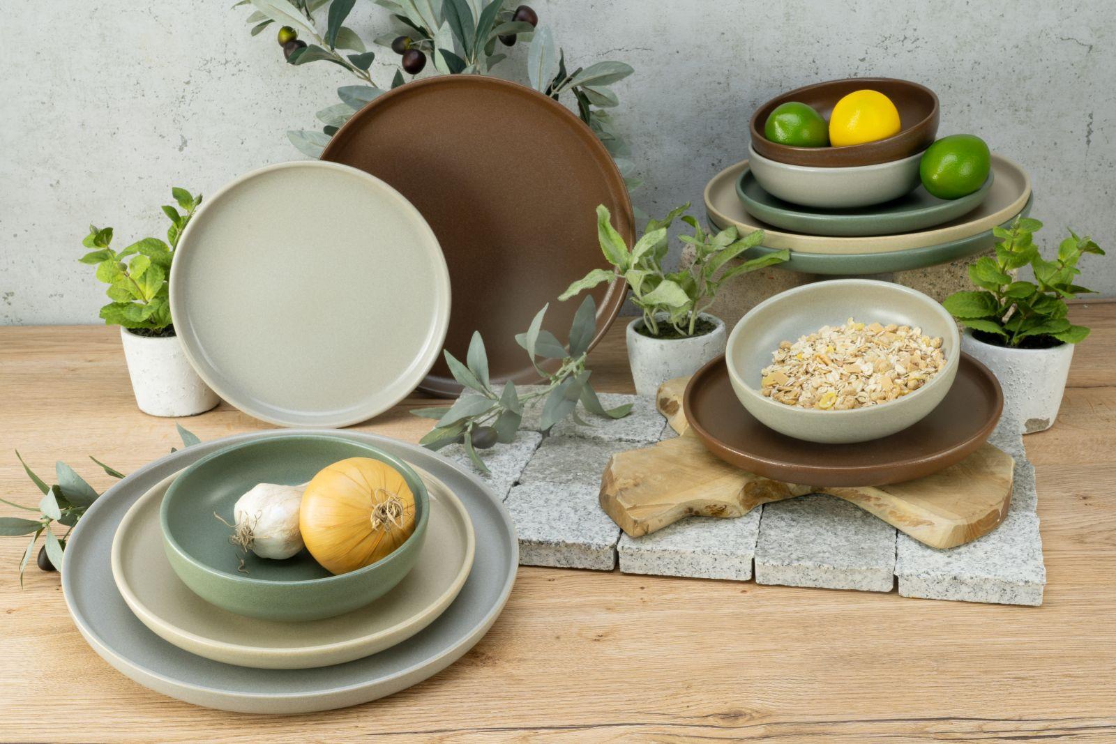 Jídelní souprava UNO NATURAL, 12-dílná - vícebarevná, Konvenční, keramika - Creatable