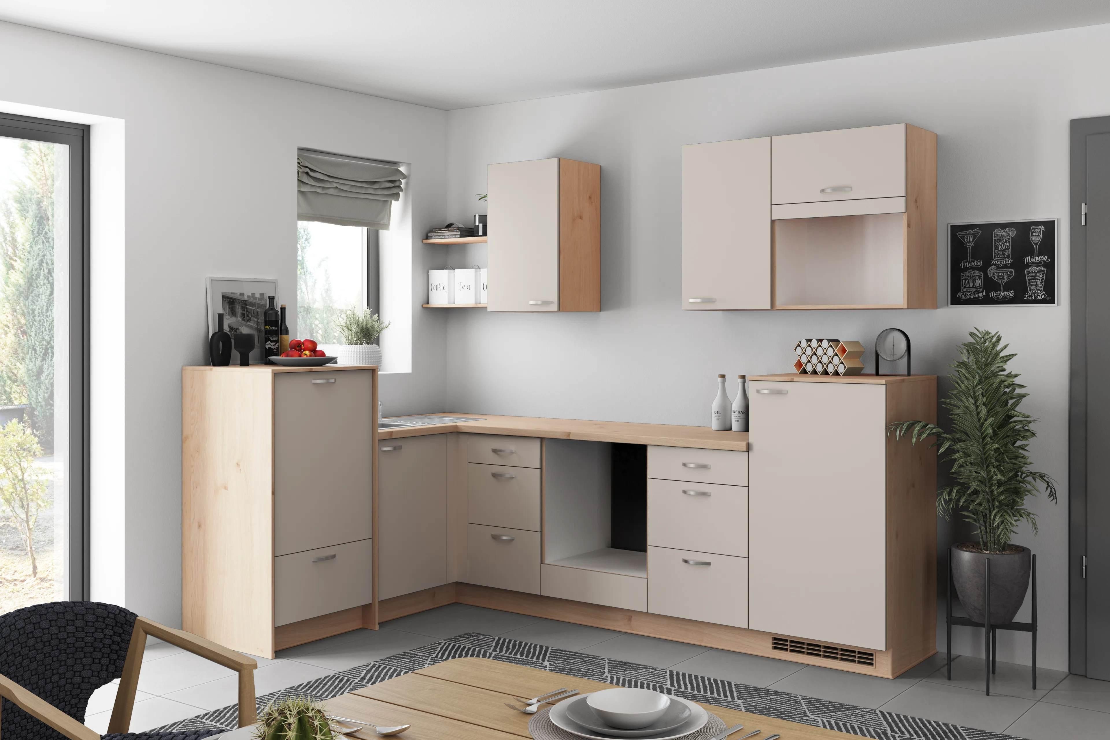 Eckküche Win - Wildeiche/Creme, MODERN, Holzwerkstoff (280/178cm) - Express