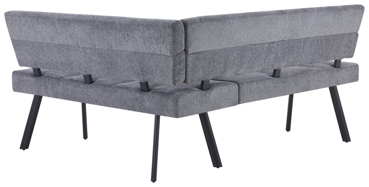 Eckbank Paros Anthrazit, S: 190x150 cm - Anthrazit/Schwarz, KONVENTIONELL, Textil/Metall (190/150cm) - MID.YOU