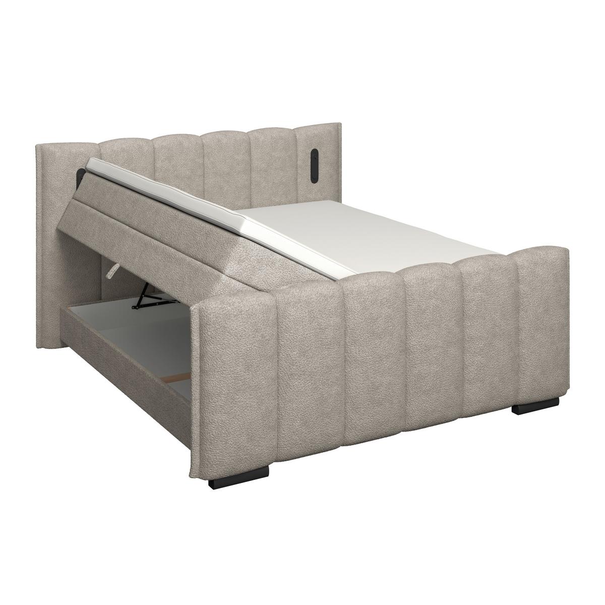 Boxspringbett Elysia inkl. Bettkasten 180x200 - Schwarz/Naturfarben, Trend, Holz/Holzwerkstoff (180/200cm) - Luca Bessoni