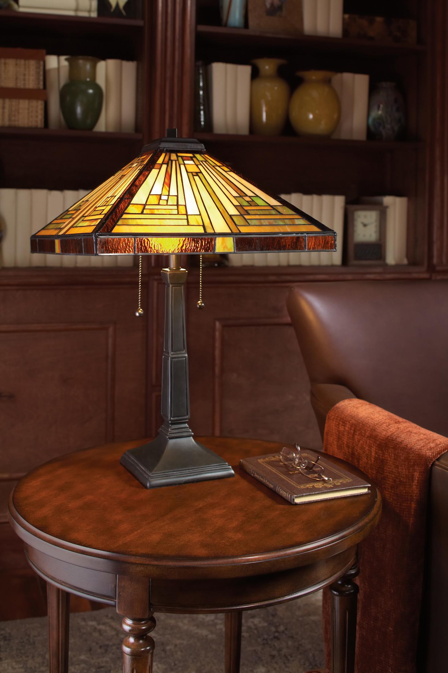 Tischlampe Stephen Bronzefarben Vintage - Bronzefarben, KONVENTIONELL, Glas/Metall (40.6/58.4/40.6cm) - Elstead Lighting