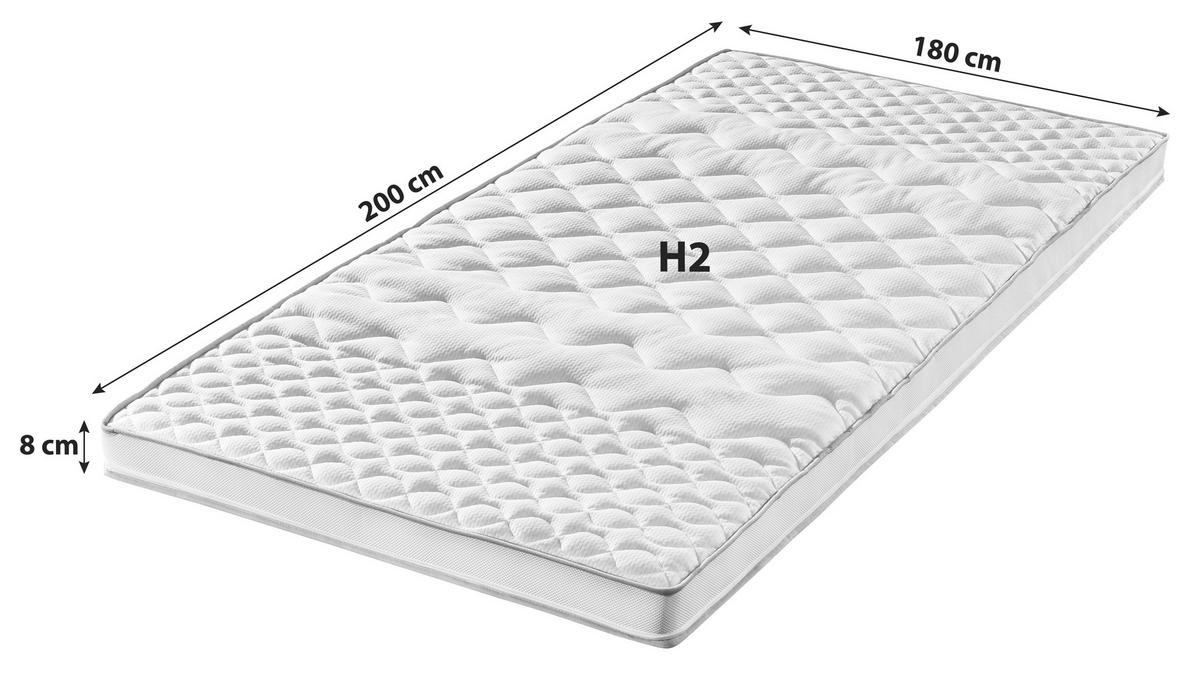 Topper Big Komfort 180x200 cm H2 Polyurethanschaumkern - Weiß, Basics, Textil (180/200cm) - FAN