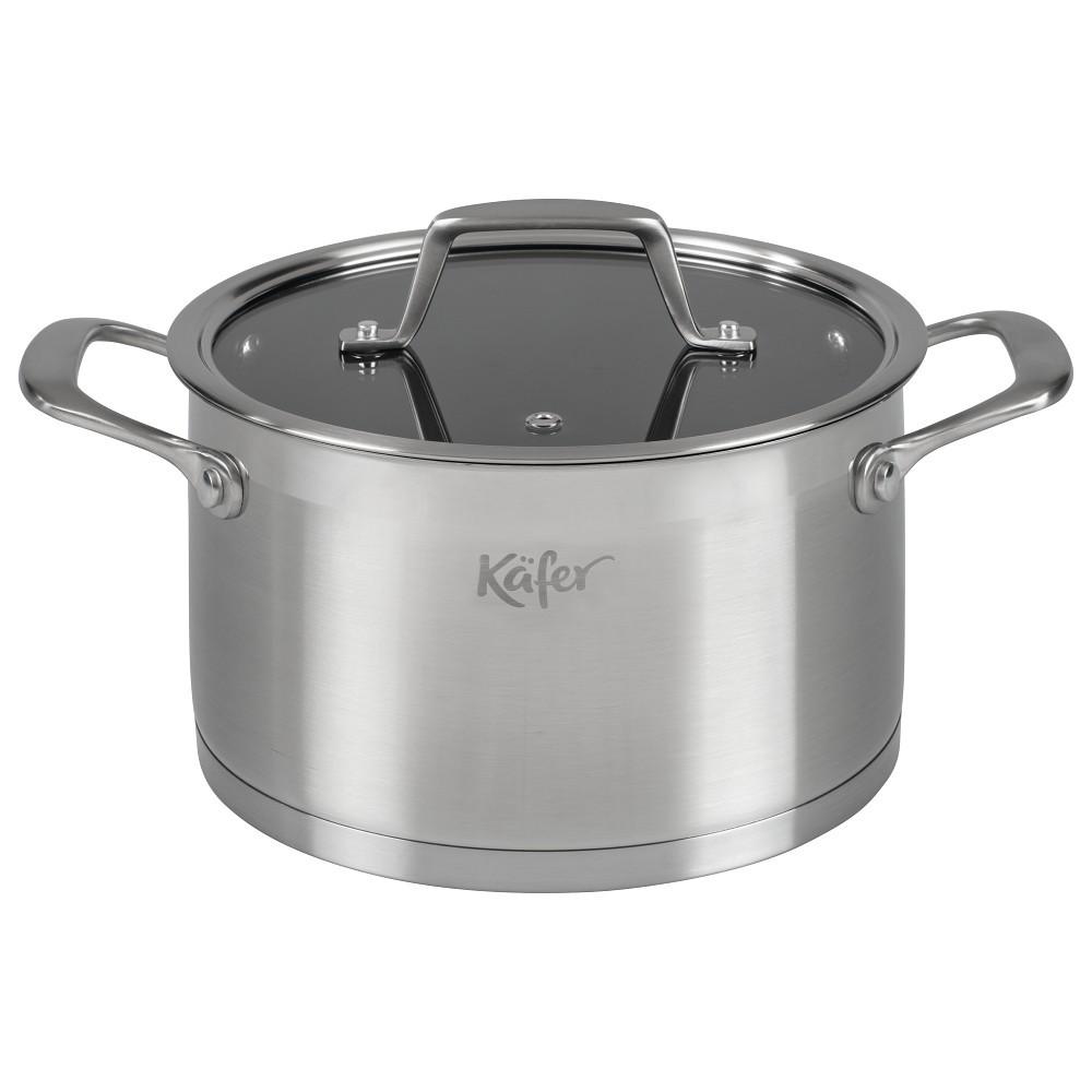 KOCHTOPF 4484-KA - Edelstahlfarben, Basics, Glas/Metall (20cm) - Käfer