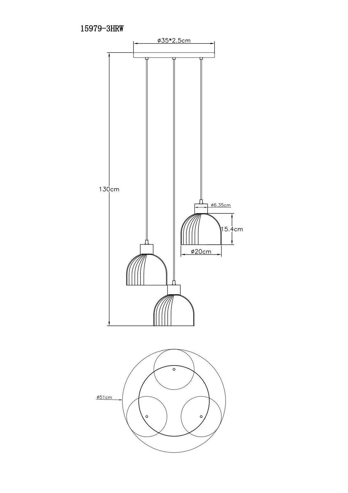 HÄNGELEUCHTE Braun, Weiß, ca. 51x130 cm - Opal/Braun, Design, Glas/Holz (51/130cm) - Globo