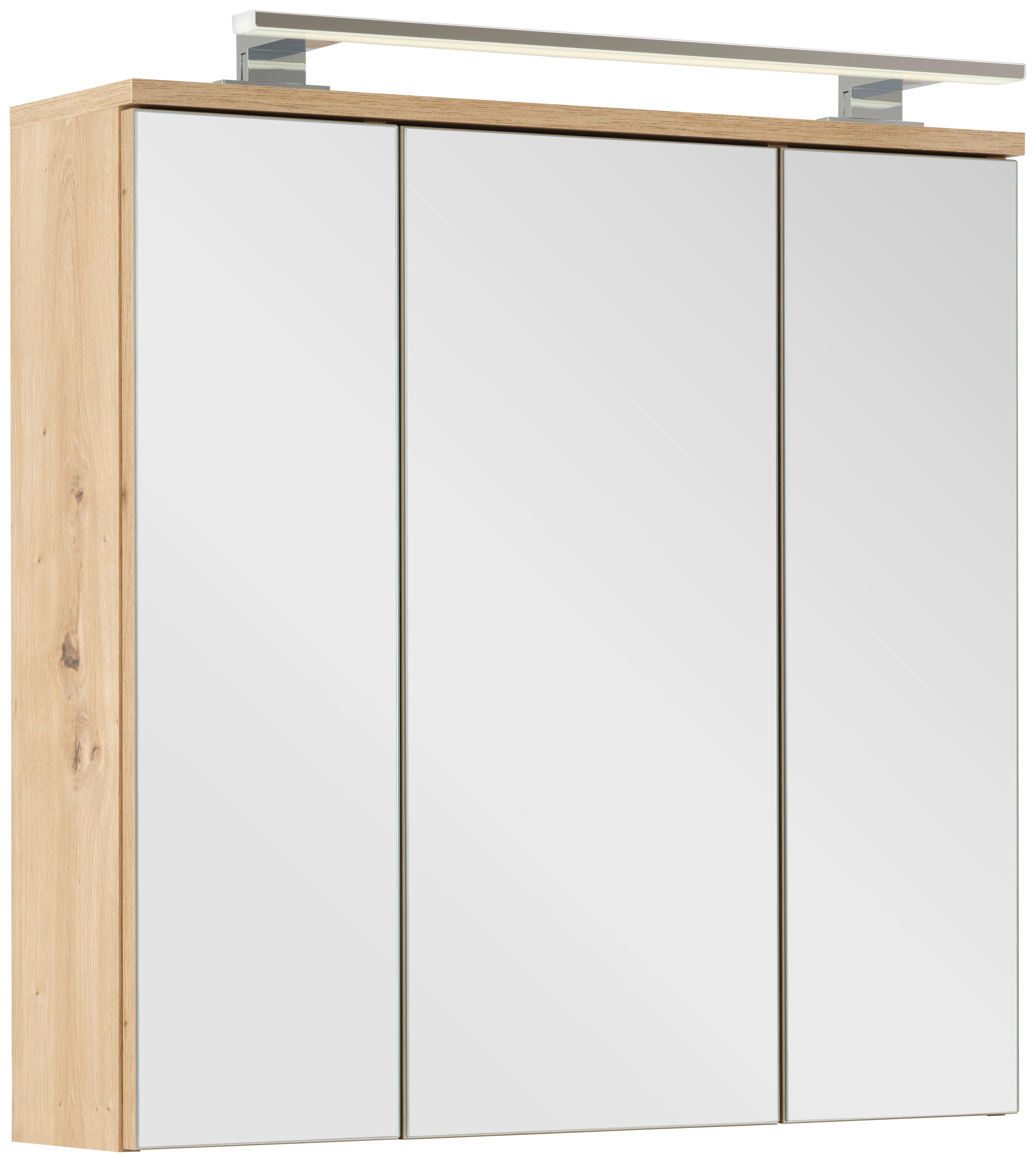 Spiegelschrank Giga B: 70 Cm Eichefarben - Eiche Artisan, MODERN, Glas/Holzwerkstoff (70/70/19cm)