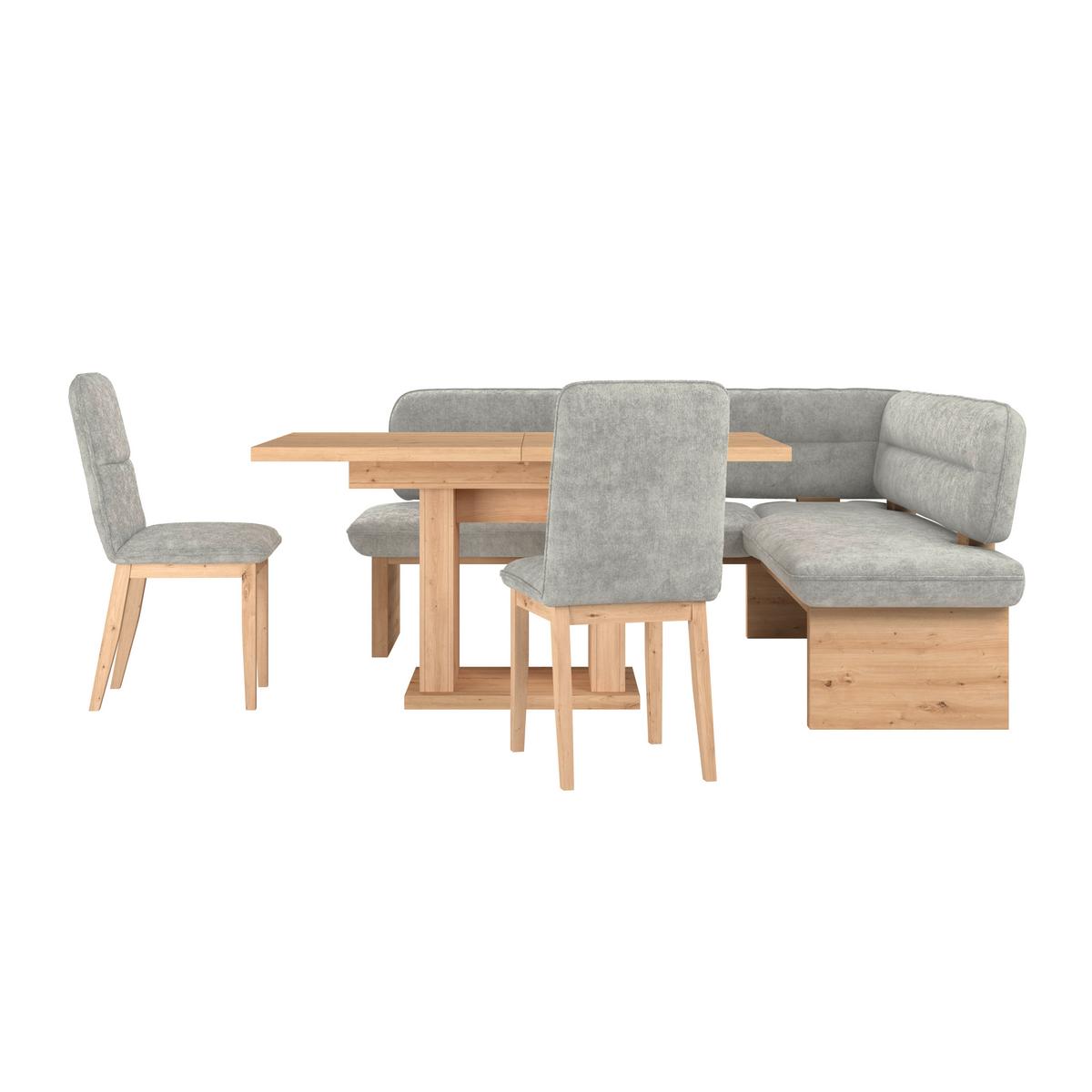 Eckbank Beluna Ii Webstoff Hellgrau, B: 192cm - Eichefarben/Hellgrau, KONVENTIONELL, Holz/Textil (192/170cm) - James Wood