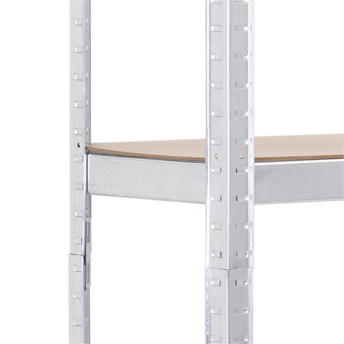 Schwerlastregal Stahl 75x172x30 cm Max. 375kg/Boden - Silberfarben/Naturfarben, Basics, Holzwerkstoff/Kunststoff (75/172/30cm) - Homezone