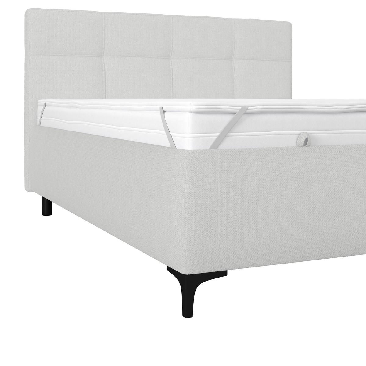 Polsterbett Zeni 140 - Creme/Schwarz, KONVENTIONELL, Holz/Textil (140/200cm)