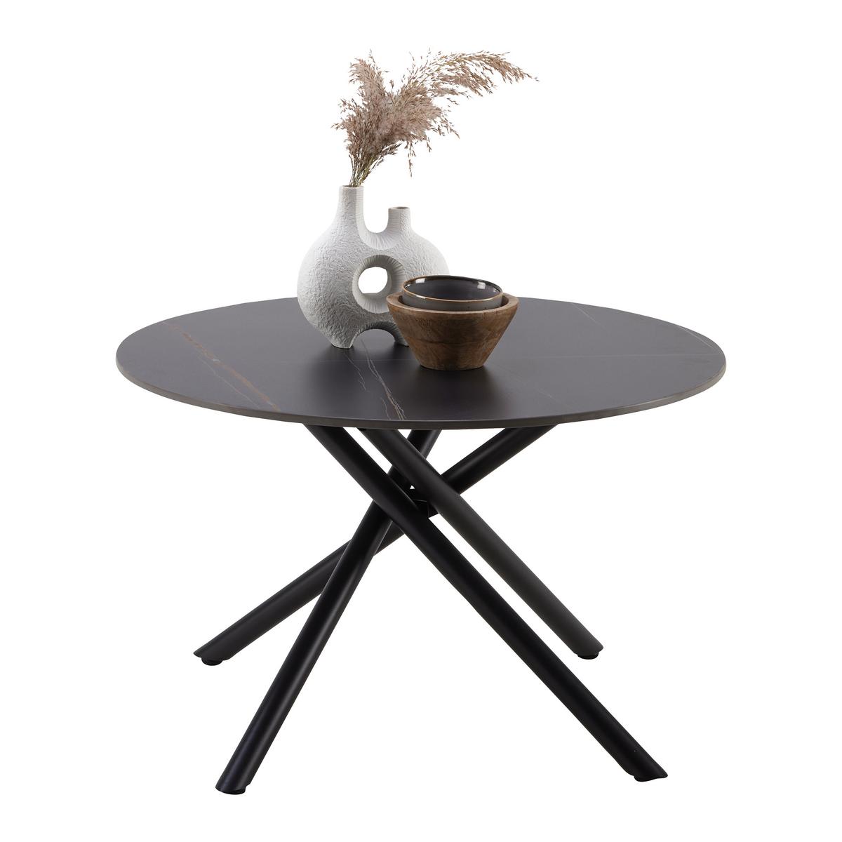 Konferenční stolek MARBELLA 70 - černá, Moderní, kov/keramika (70/70/44cm) - Mömax