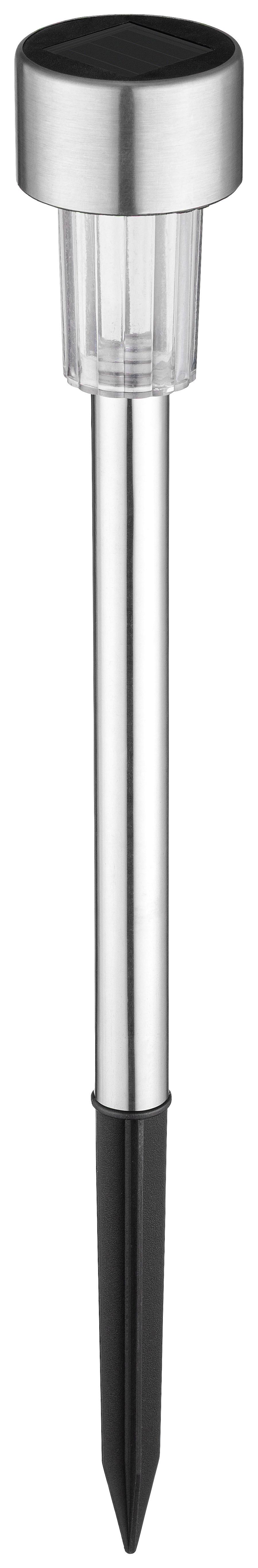 Solarleuchte Davide - Edelstahlfarben/Schwarz, Basics, Kunststoff/Metall (4,5/36cm) - Homezone