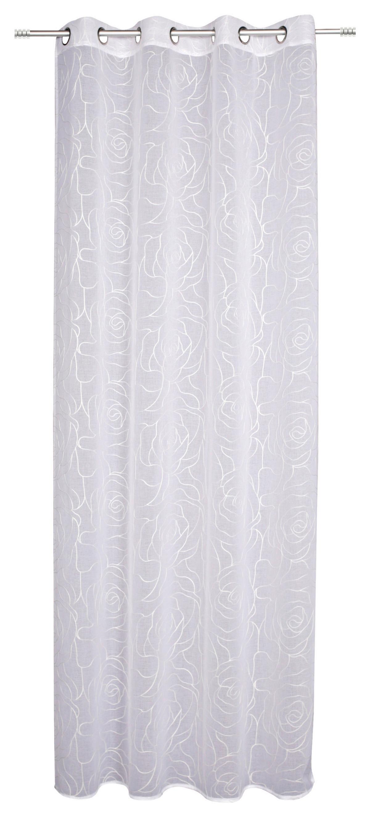 Vorhang Mit Ösen Laurena 140x245 Cm Weiß - Weiß, MODERN, Textil (140/245cm) - Luca Bessoni