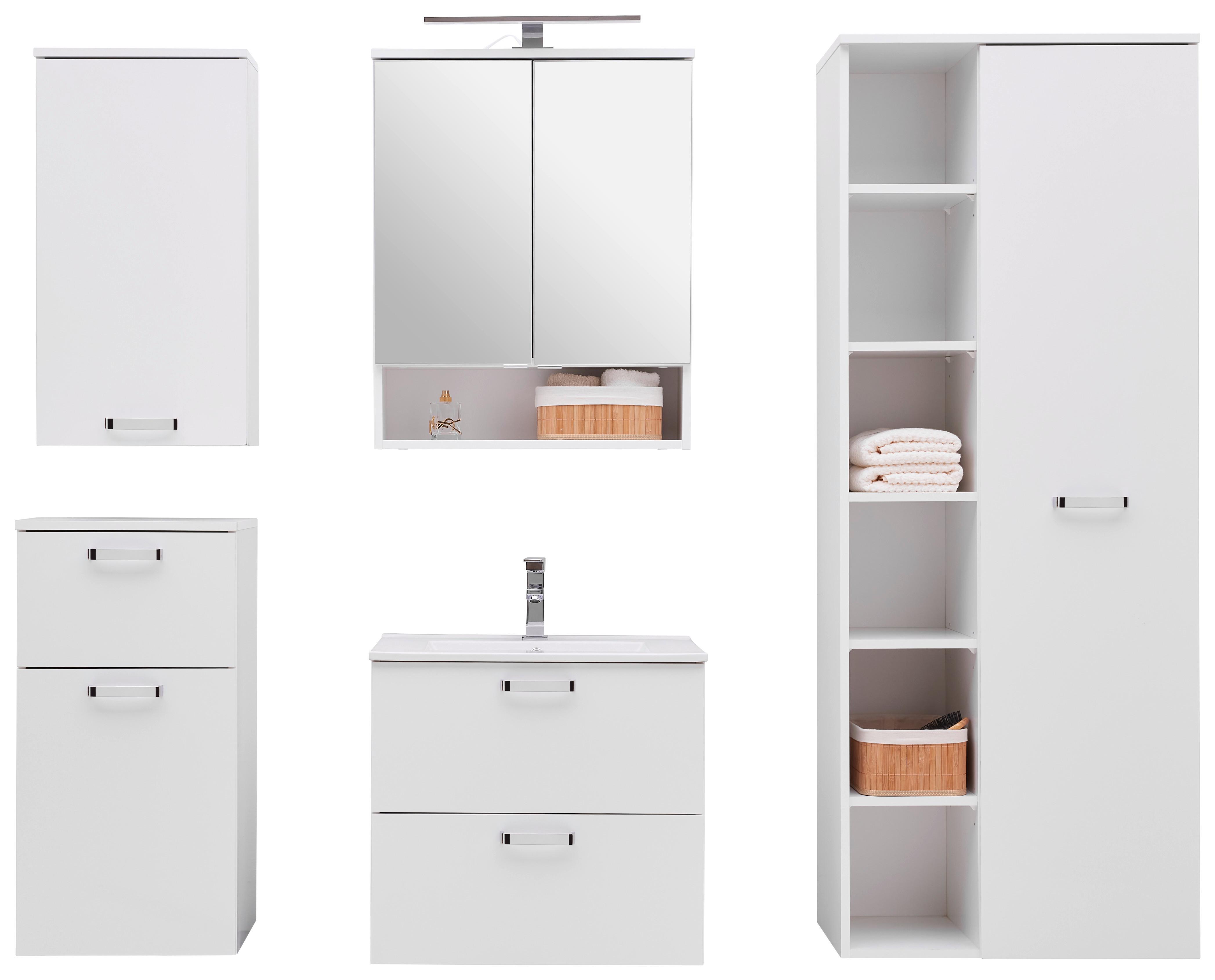 Badezimmer Fresh Weiß B: 166 Cm - Weiß, KONVENTIONELL, Holzwerkstoff (166/168,5/47cm) - Ondega