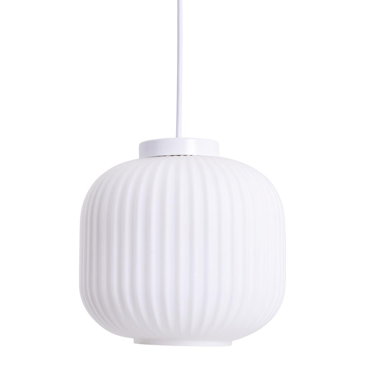 Hängeleuchte Geneva H: 128 Cm 1-Flammig, Weiß - Weiß, Design, Glas/Kunststoff (21/128cm) - Näve