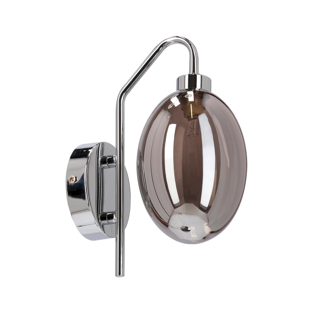 Wandleuchte 50401225 Lukka - Chromfarben/Edelstahlfarben, Design, Glas/Metall (17/10/25cm)