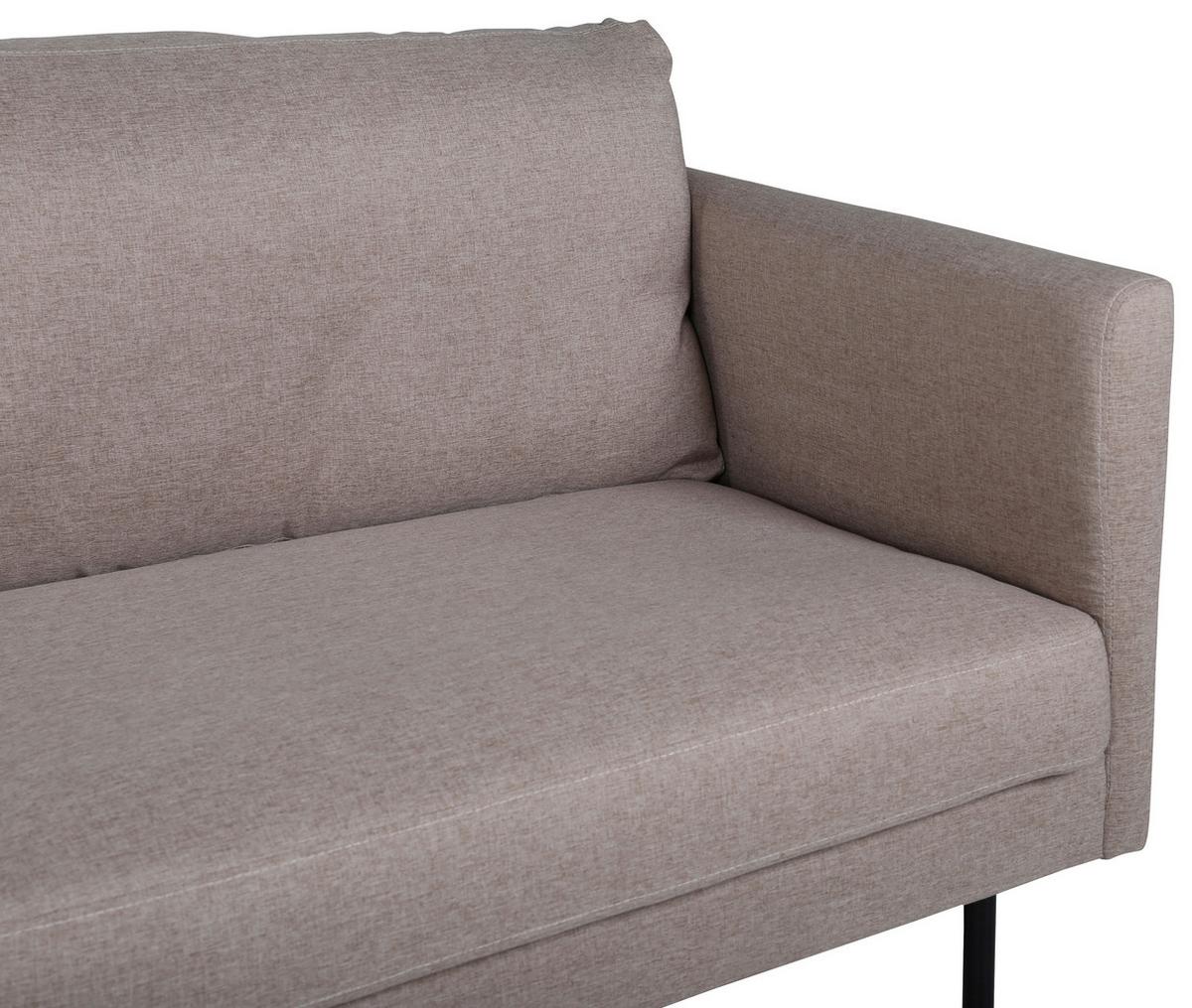 3-Sitzer-Sofa Zoom - Schwarz/Braun, Design, Textil/Metall (260/78/80cm) - Livetastic