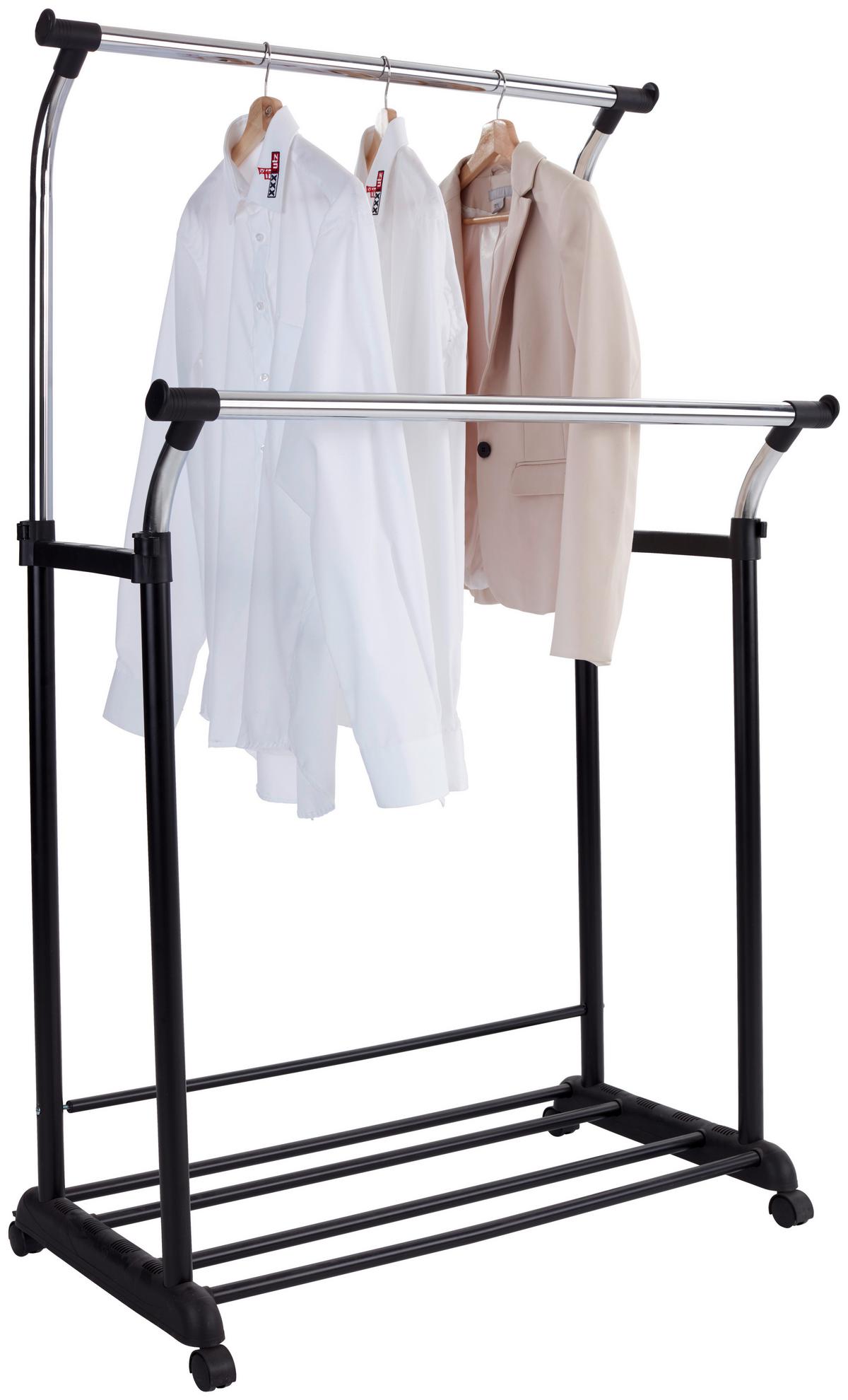 POJÍZDNÝ ŠATNÍ STOJAN SWING 2 -BP- - černá/barvy chromu, Moderní, kov/plast (83/104-167/58cm)