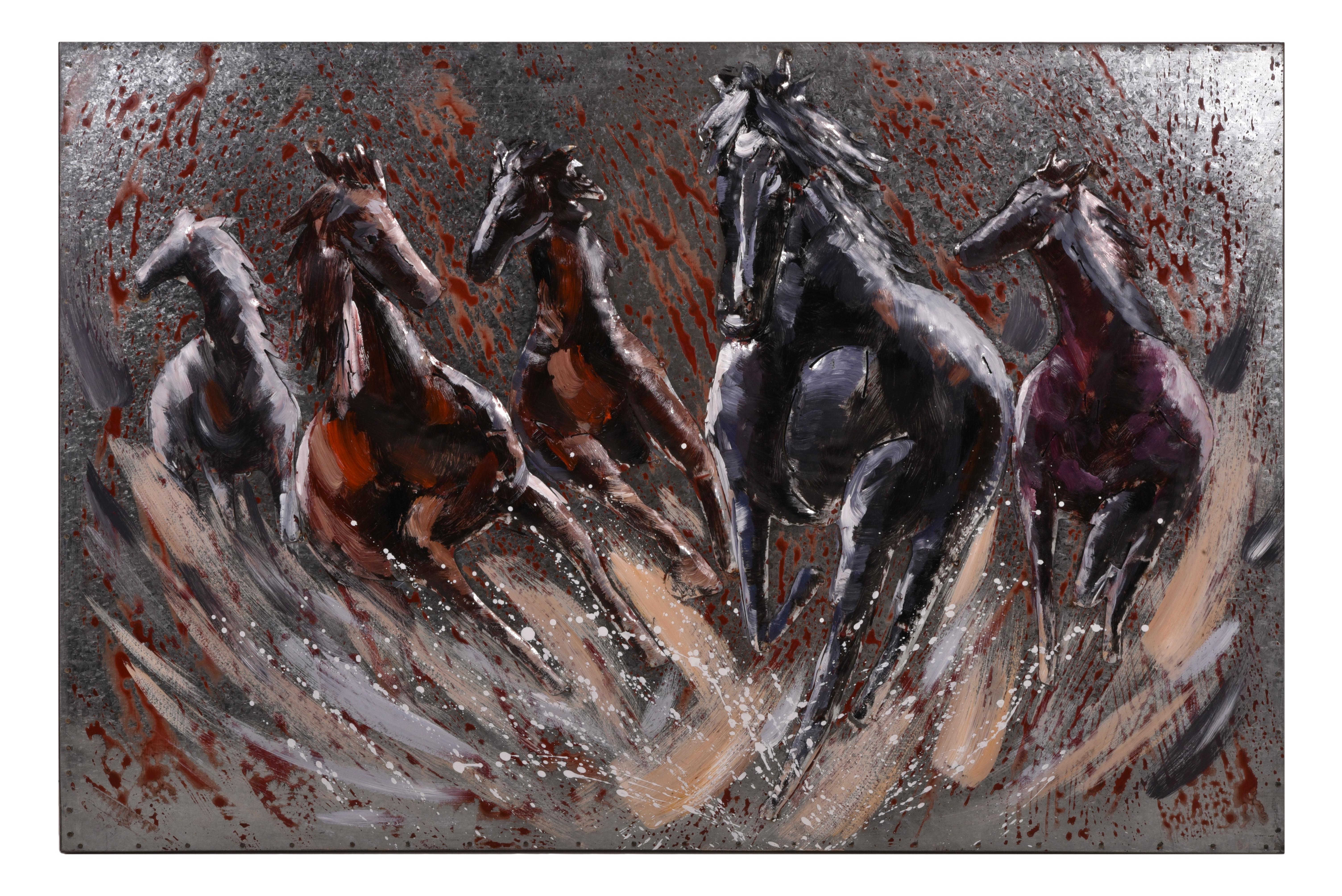 Metallbild Grau B: 80 cm