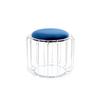 Beistelltisch/pouf 2 In 1 Comfortable Silber/dunkelblau - Silberfarben/Dunkelblau, Basics, Glas/Holzwerkstoff (50/50/45cm) - Kayoom