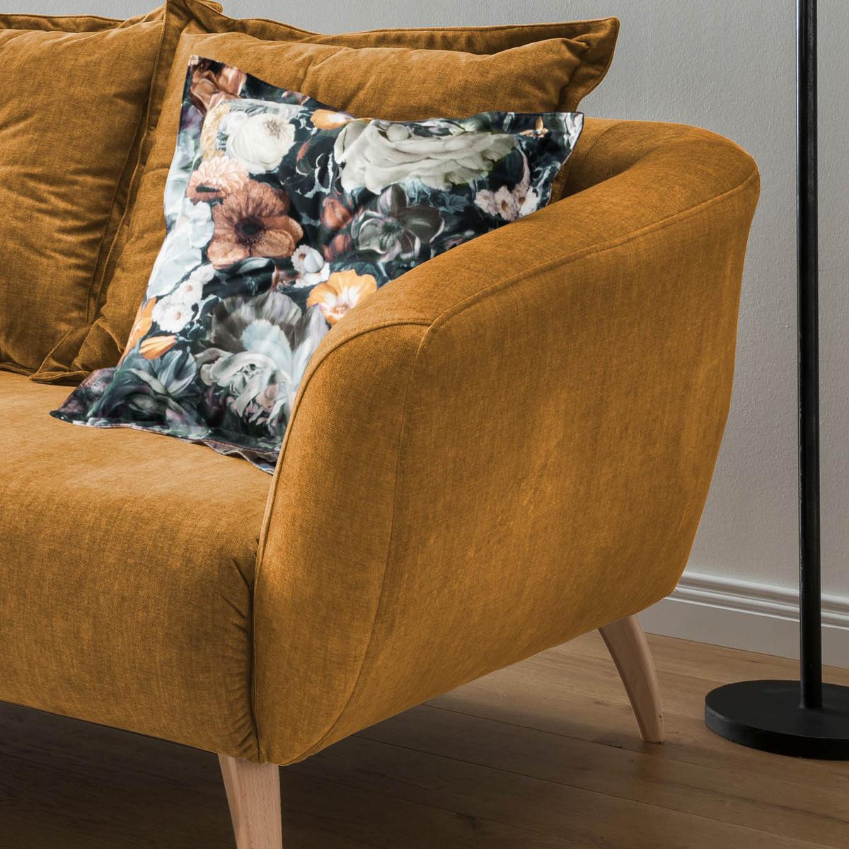 Ecksofa Baggio Gelb S: 277/162 cm - Gelb/Buchefarben, MODERN, Holz/Textil (277/162cm) - Livetastic