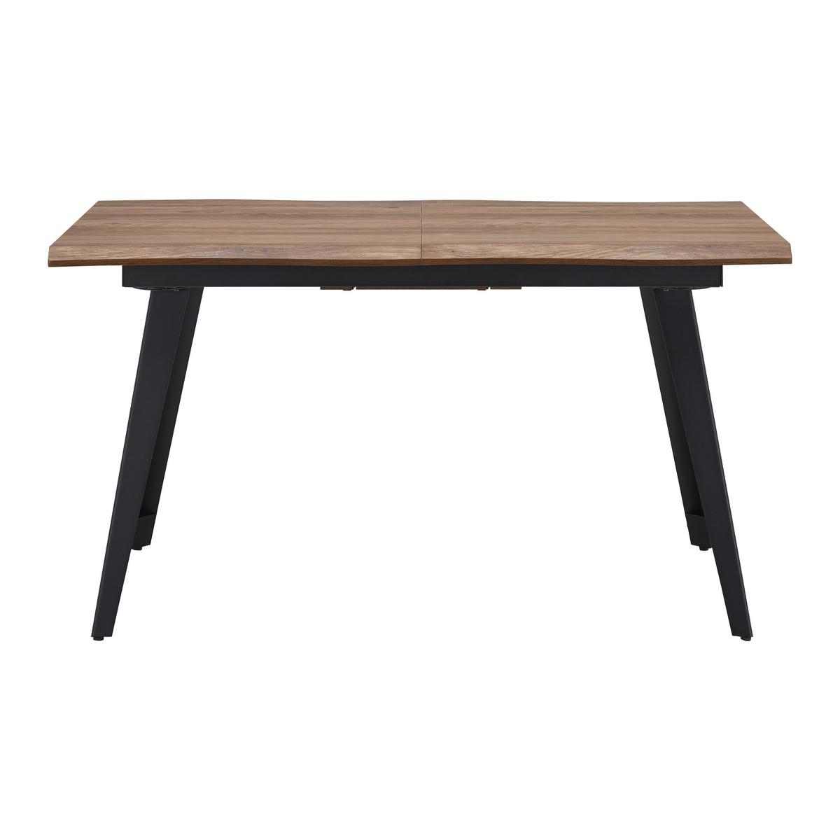 Rozkládací jídelní stůl Ján 140-180x80cm - černá/barvy vlašských ořechů, Moderní, kov/kompozitní dřevo (140-180/80/76cm) - Bessagi Home