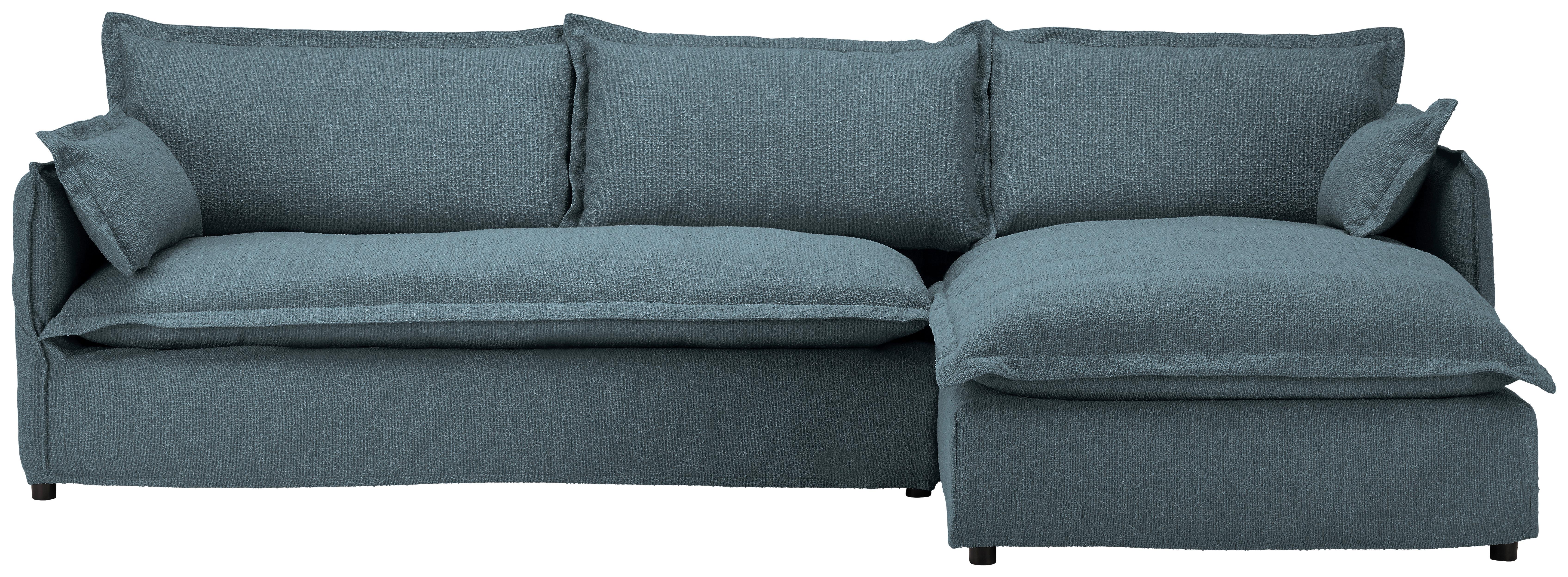 Ecksofa Toscana - Blau/Schwarz, Trend, Textil (295/165cm) - Livetastic