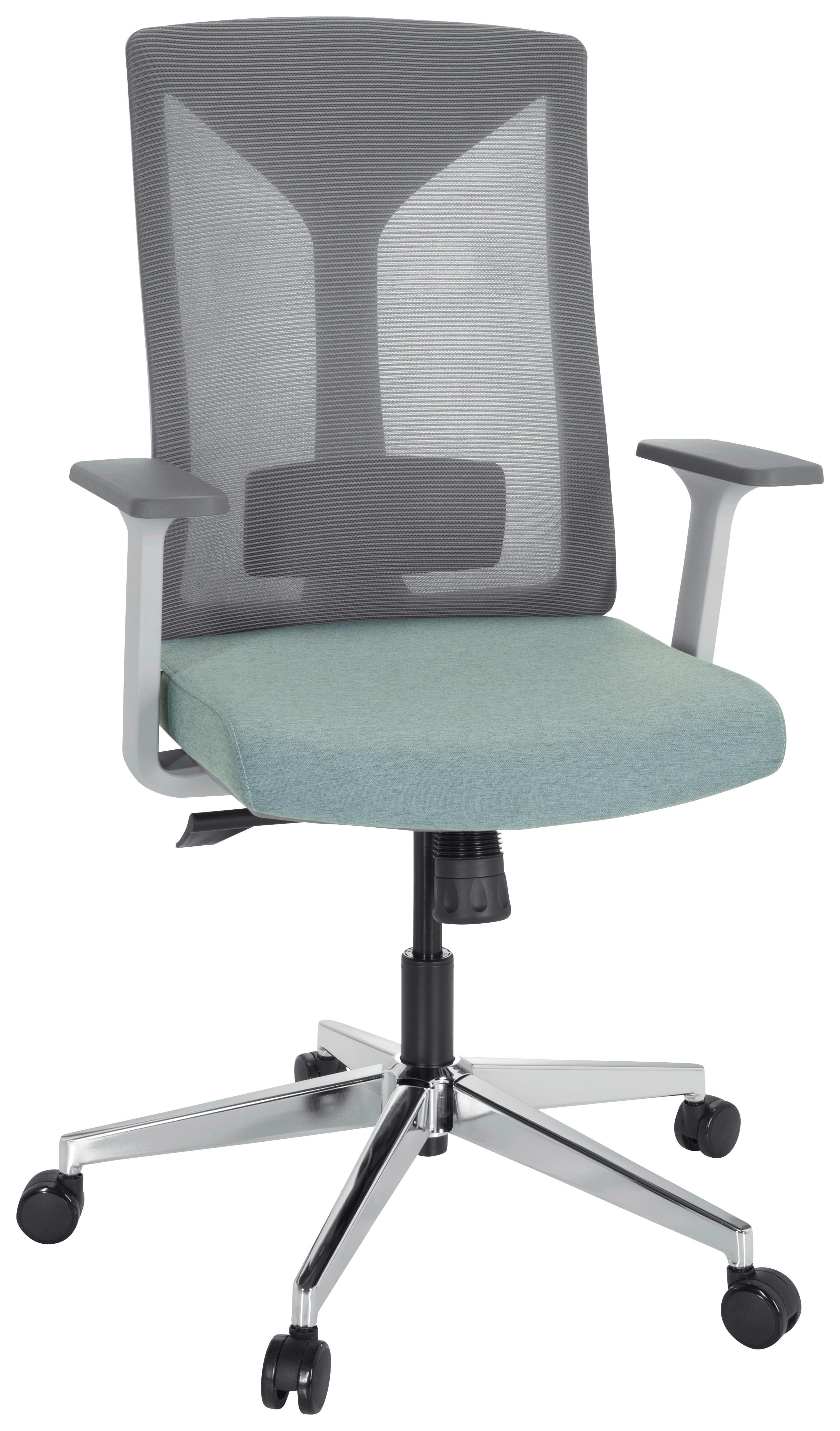 DREHSTUHL HALIFAX Grau/Weiß/Mintgrün - Weiß/Grau, MODERN, Kunststoff/Textil (63/116/66cm) - MID.YOU