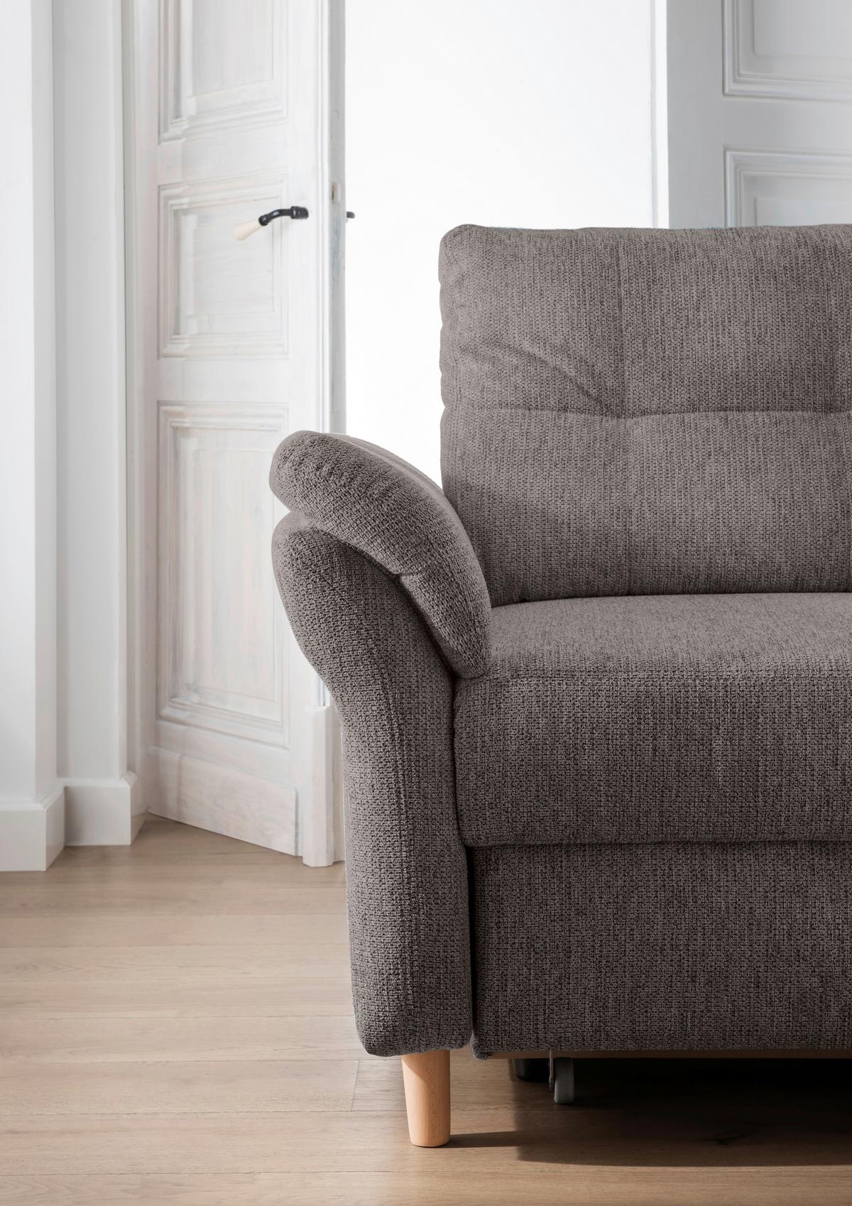 Ecksofa Brizzini Graubraun S: 264x206 Cm - Graubraun/Naturfarben, MODERN, Textil (264/206cm) - Livetastic