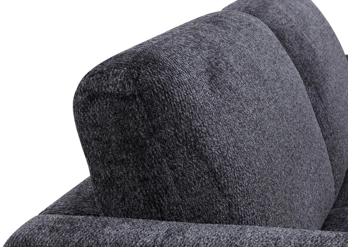 Schlafsofa Kopenhagen dunkelgrau, B: 194cm - Dunkelgrau/Schwarz, MODERN, Holz/Textil (194/95/83cm)