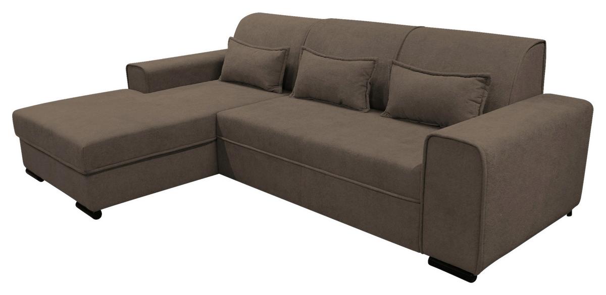 Ecksofa Classic Braun 175x270 cm - Schwarz/Braun, Design, Textil (175/270cm) - MID.YOU