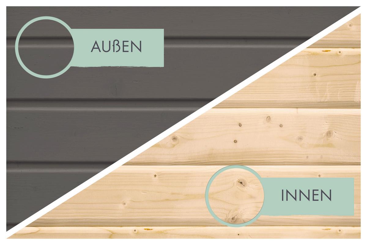 Gartenhaus Aetos 271/218/271 cm - Anthrazit/Grau, Basics, Holz/Metall (271/218/271cm)