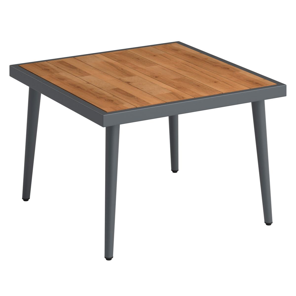 Záhradná sedacia súprava SALLIE - čierna/sivá, Modern, kov/drevo (205/76,5/152cm) - Bessagi Garden