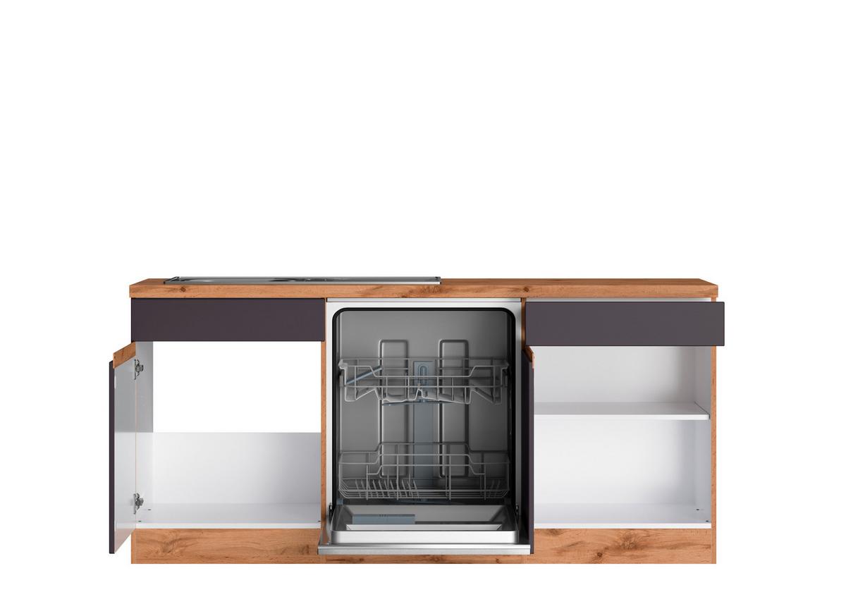 Eckküche Turin Mit Geräten 240x300 Cm Grau/eiche Dekor - Eiche Wotan/Grau, Design, Holzwerkstoff (240/300cm) - Held