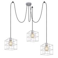 Hängeleuchte H: 300 cm 3-Flammig - Zinkfarben, Design, Metall (20/300cm) - Globo