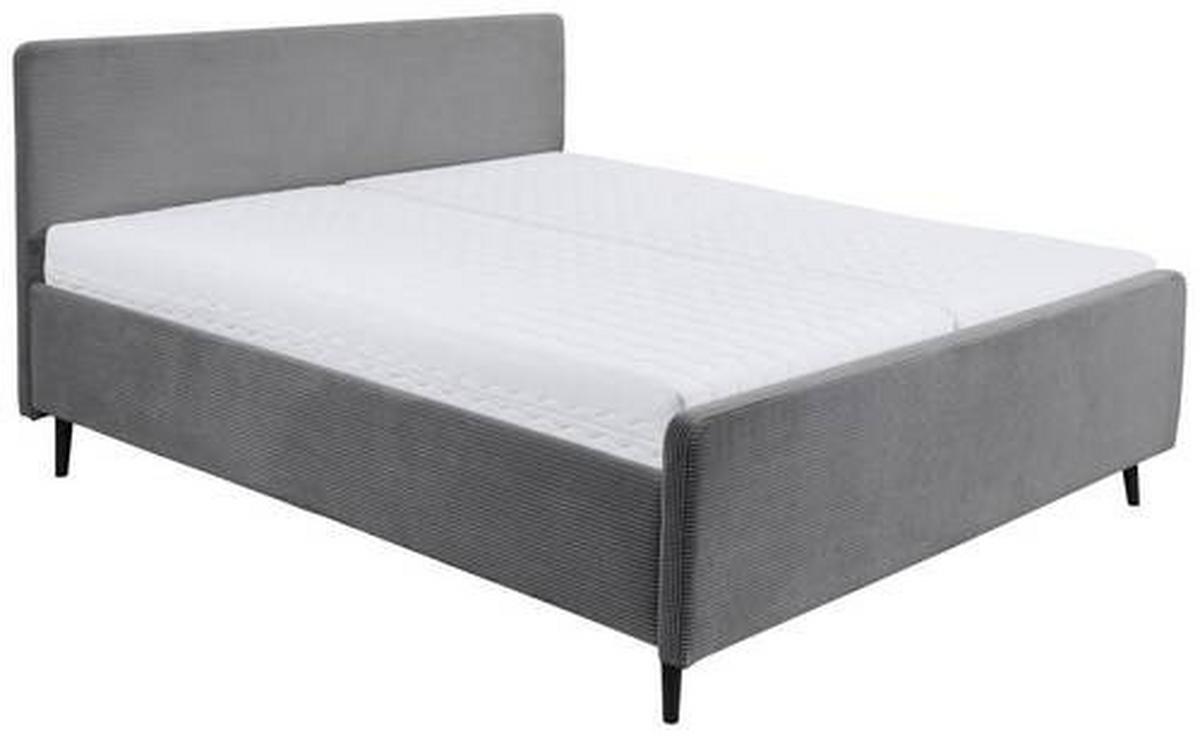 Polsterbett Peach - Dunkelgrau/Schwarz, MODERN, Holzwerkstoff/Textil (180/200cm) - MID.YOU