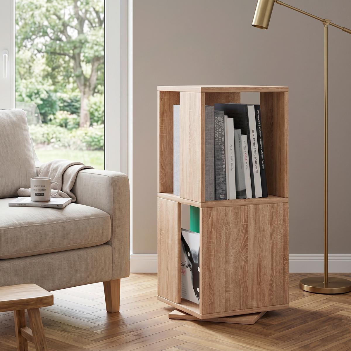 Standregal drehbar Stifta L B: 34 cm Sonoma Eiche Dekor - Sonoma Eiche, Basics, Holzwerkstoff (34/74/34cm) - MID.YOU