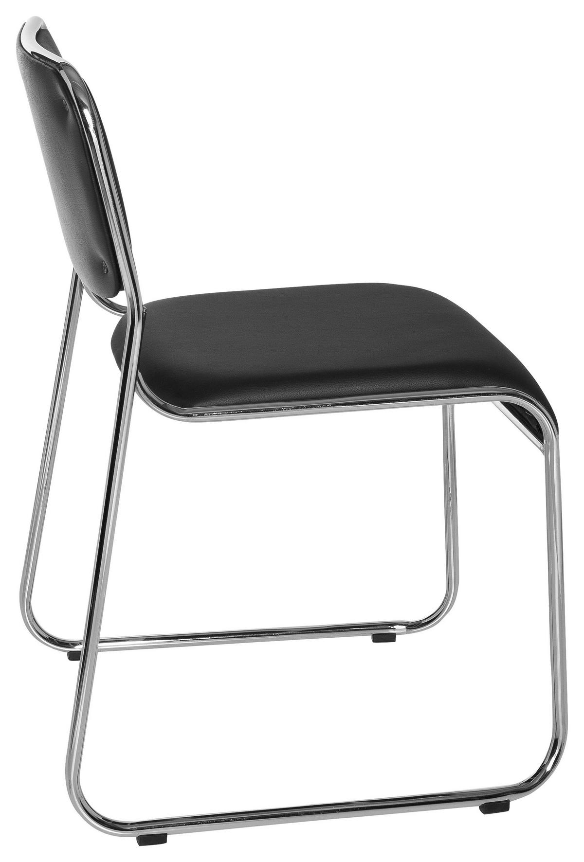 Besucherstuhl Kolta Schwarz - Chromfarben/Schwarz, MODERN, Textil/Metall (41/84/52cm) - MID.YOU