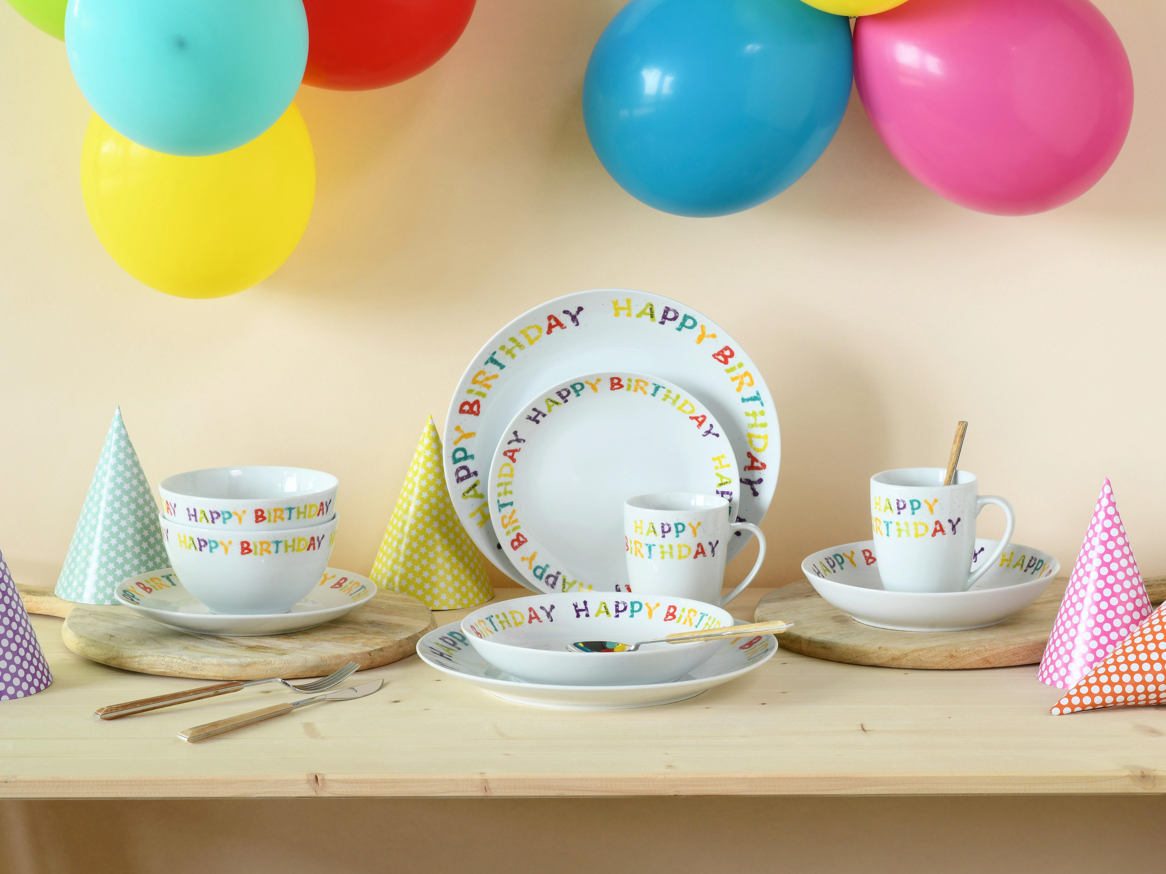 Kombiservice Happy Birthday Multicolor - Multicolor, Basics, Keramik - Creatable