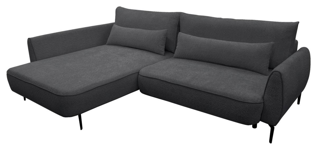 Ecksofa Abriamo Dunkelgrau 204x273 cm - Dunkelgrau/Creme, Design, Textil (204/273cm) - MID.YOU