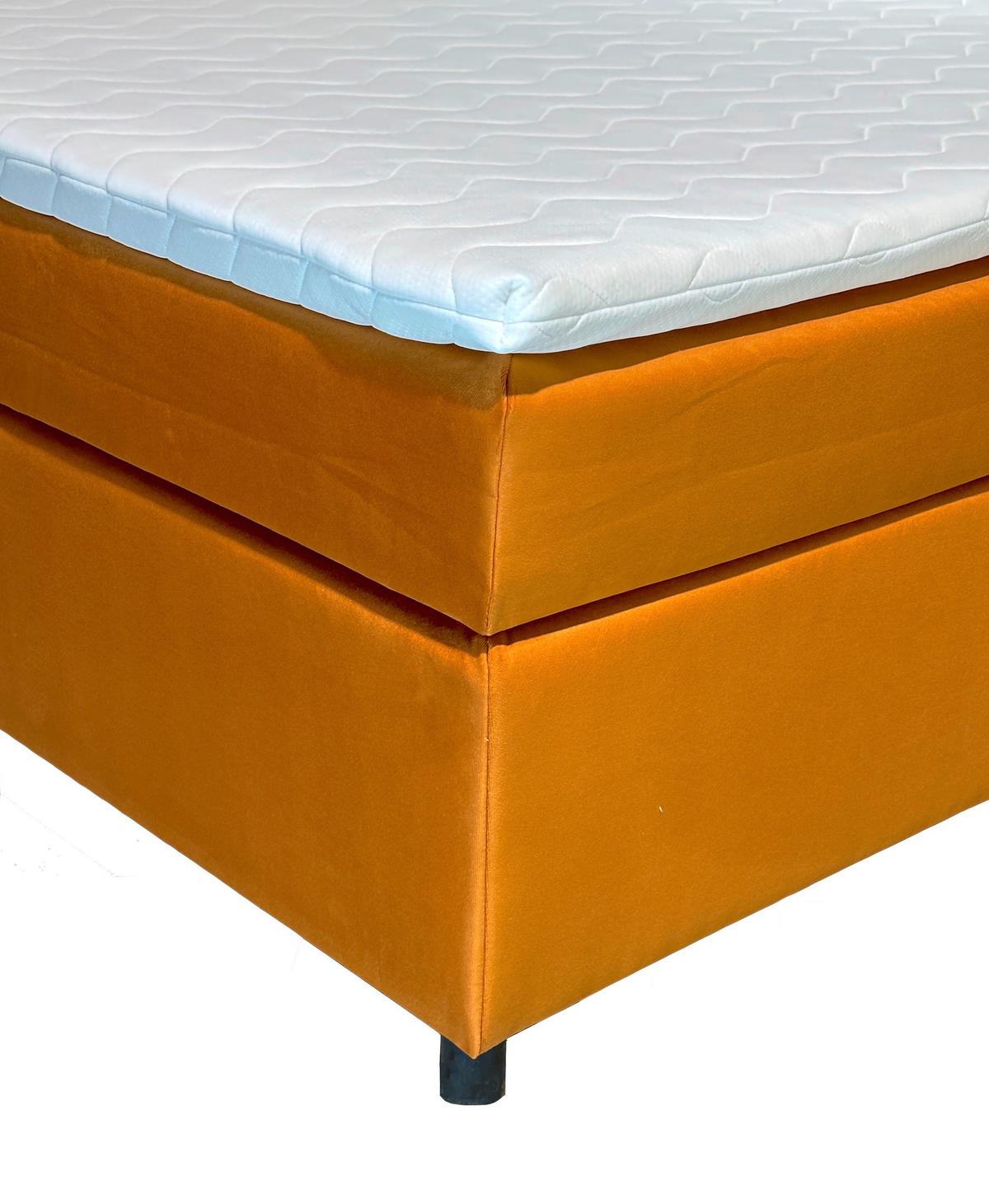 Boxbett Mit Topper 180x200 Cm Stream Honigfarben - Schwarz/Honig, Basics, Textil (180/200cm) - Livetastic
