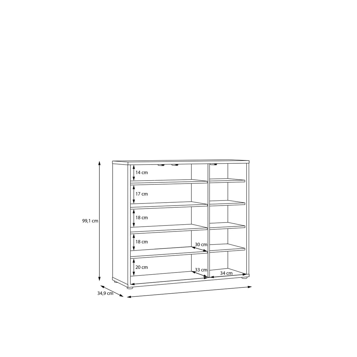 Botník barva Taupe - šedá/šedohnědá, Moderní, kompozitní dřevo/plast (109,2/99,1/34,9cm)
