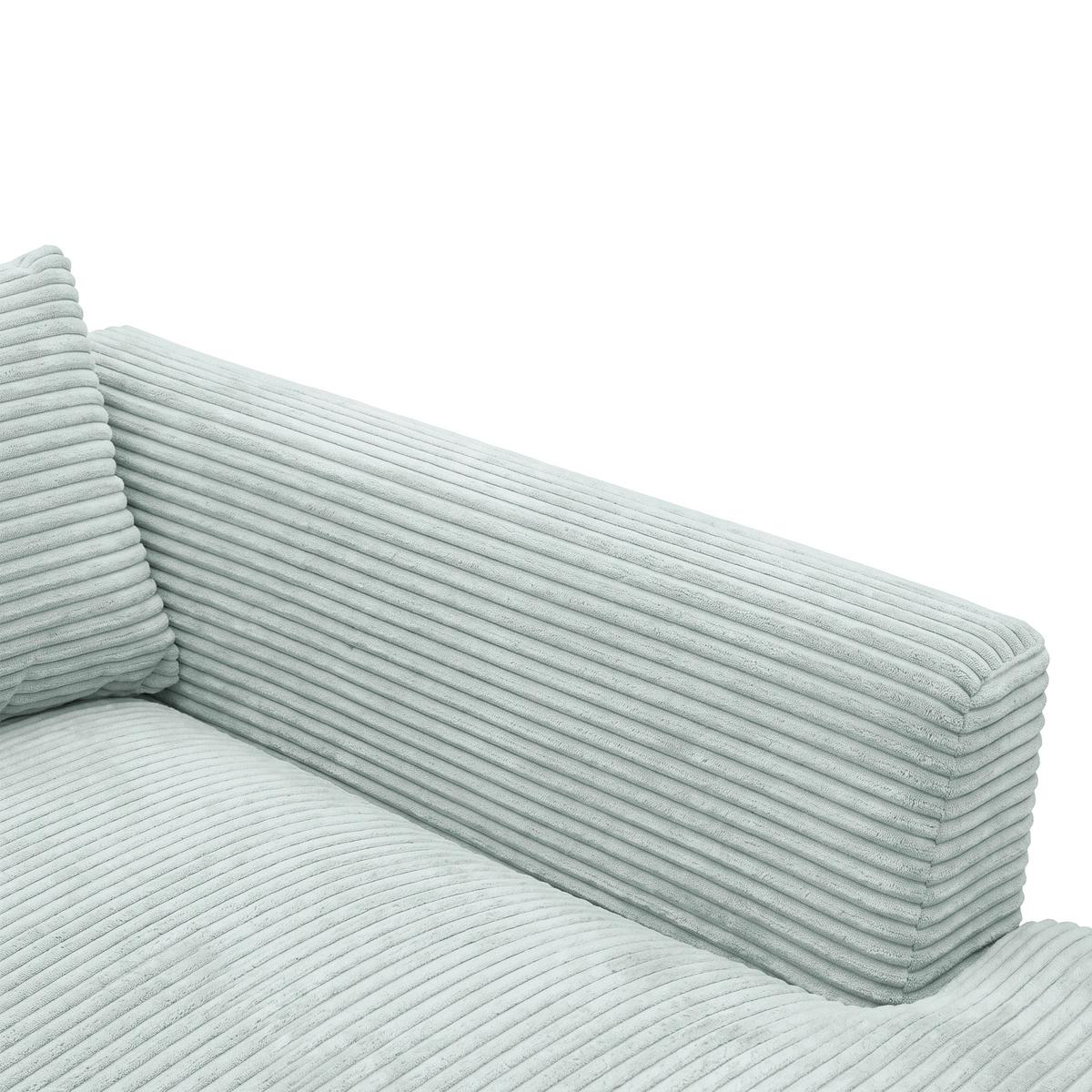 Rohová sedačka PEDRO, pravá, šalvějově zelený manšestr - černá/šalvějově zelená, Moderní, textil/plast (300/190cm) - Mömax