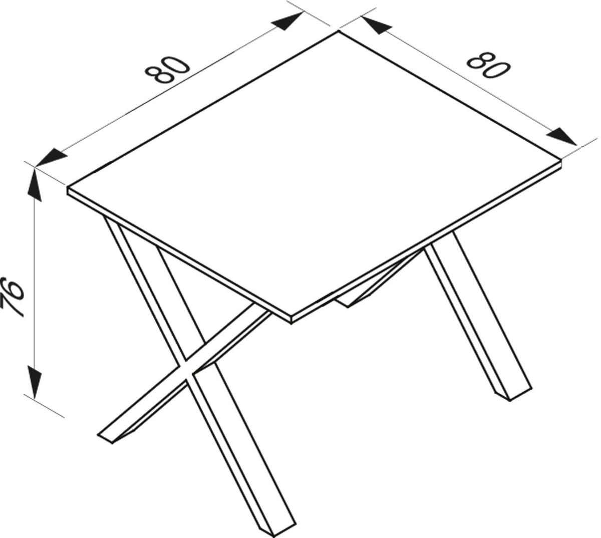 Schreibtisch Lona Anthrazit, Schwarz B: 80 cm - Anthrazit/Silberfarben, Design, Holzwerkstoff/Metall (80/80/76cm) - MID.YOU