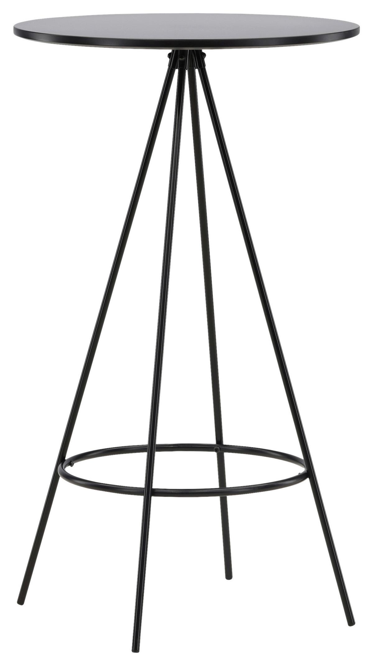 Barhocker Bistro - Schwarz, Design, Holzwerkstoff/Metall (60/105/60cm) - Livetastic