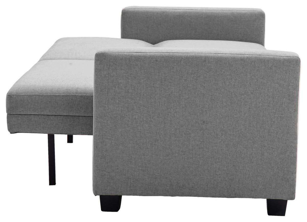 Schlafsofa Kipu Grau B: 192 cm - Schwarz/Grau, Basics, Textil (192/76/85cm) - P & B