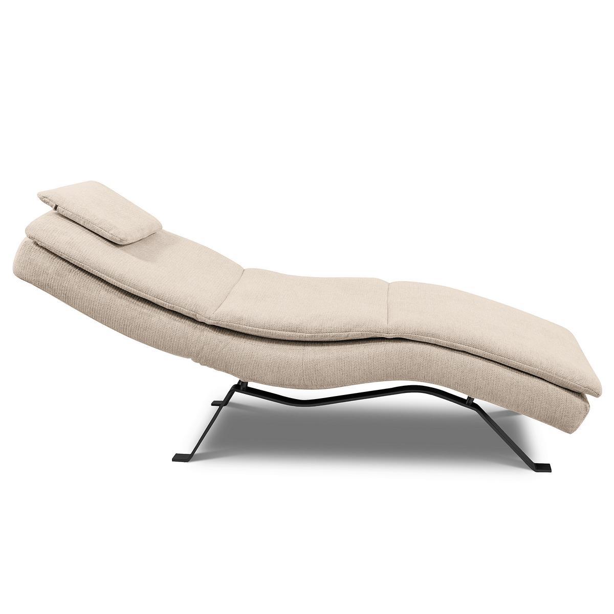 RELAXLIEGE Beige, B: 65 cm - Beige/Schwarz, Design, Leder (65/95/171cm) - Celina Home