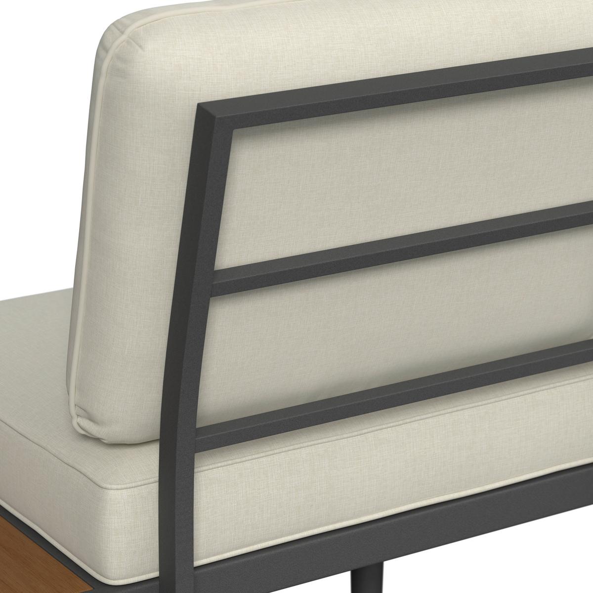 Loungegarnitur Sallie Creme Akazie Metall/Outdoorstoff - šedá/světle šedá, Moderní, kov/dřevo - Bessagi Garden