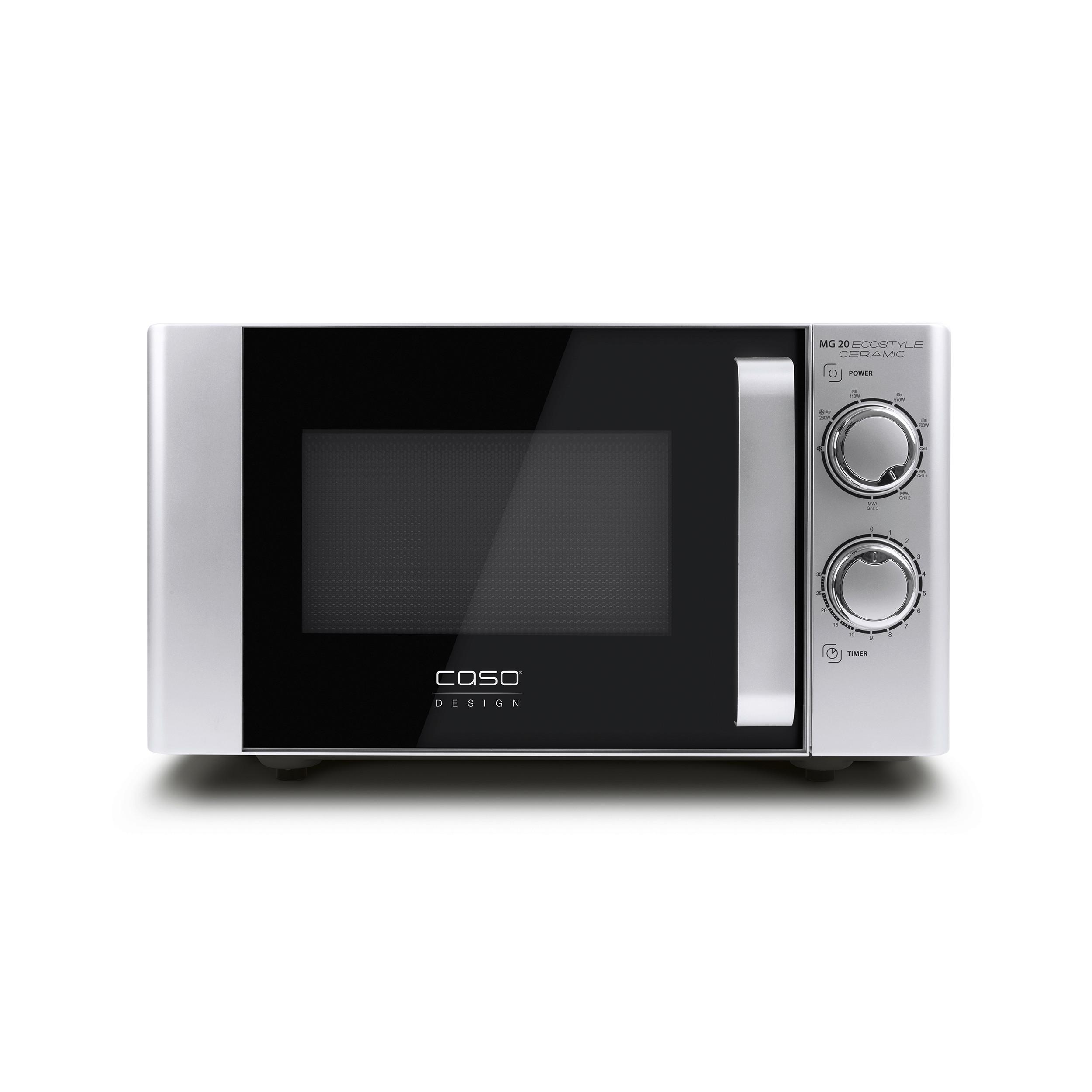 Mikrowelle 3316 - Silberfarben/Schwarz, Basics (46,5/27,5/40cm) - CASO Design