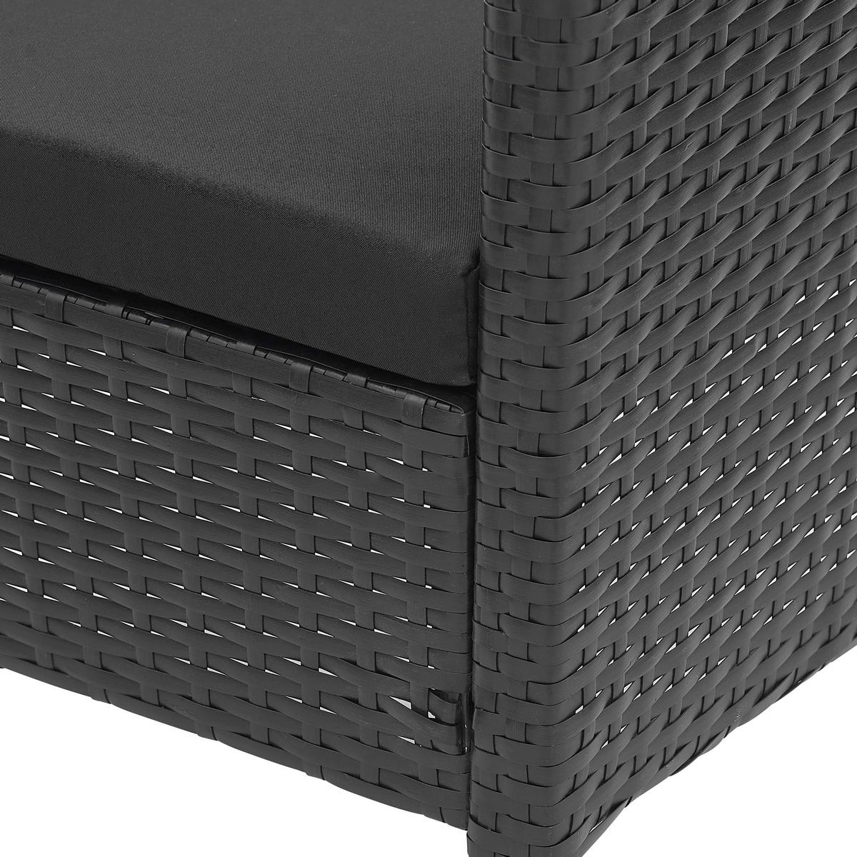 GARTENTISCHGRUPPE Schwarz 5-teilig - Schwarz, Design, Glas/Kunststoff - MID.YOU