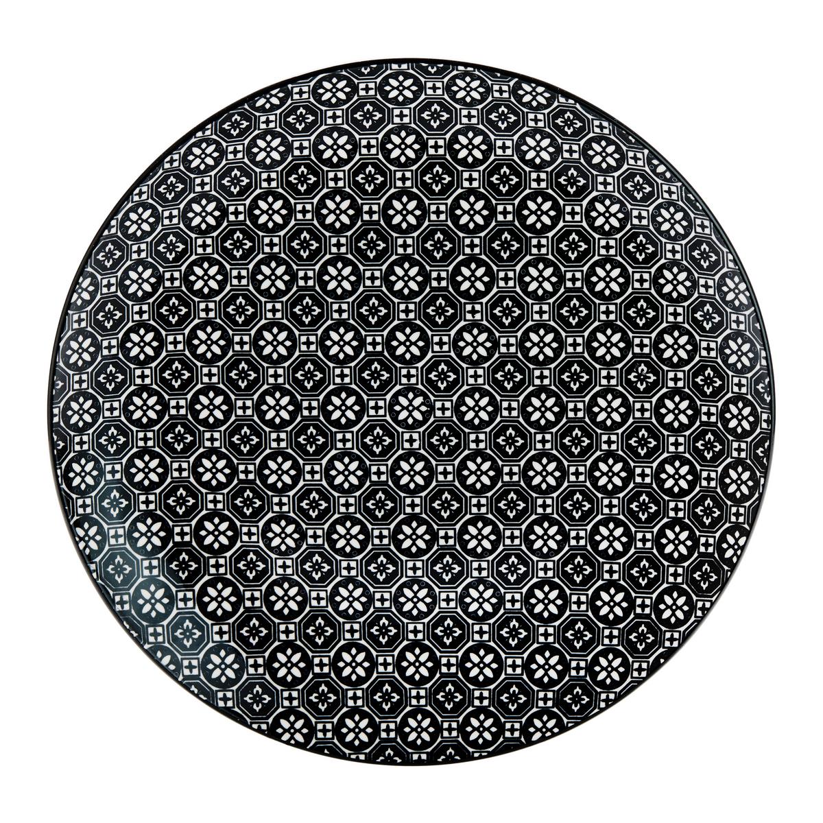 Plytký tanier SHIVA - čierna/biela, Lifestyle, keramika (27/2,5cm) - Mömax